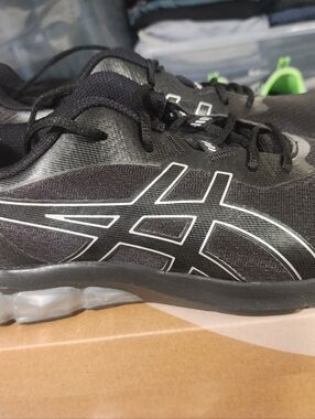 ASICS Black Athletic Running Shoes with Silver Logo